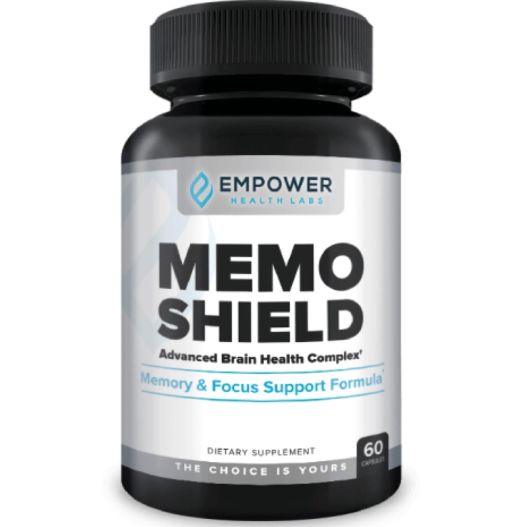 Supplément Santé Cerveau MemoShield – Support Mémoire avancé avec Mane du Lion, Bacopa Monnieri et Ginkgo Biloba – Fonction cognitive et Formule Santé Cerveau – 60 Capsules