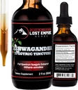 Lost Empire Herbes Ashwagandha Teinture Spagyric - gouttes liquides extrait de racine pour les hommes, les femmes, le sommeil, le cortisol - Meilleur supplément Ashwagandha USA Grown Organic (2 fl oz)