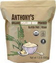 Poudre de musc de Psyllium biologique d'Anthony, 1,5 lb, sans gluten, sans OGM, finement broyé, ami Keto
