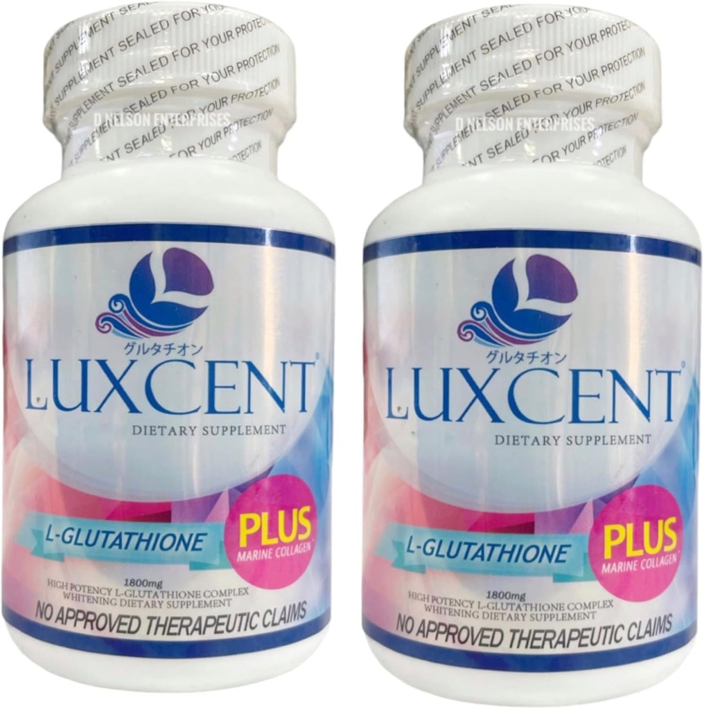 Générique 2 Bouteilles Glutathion Luxcent Plus Capsules 1800mg, 60 Compte