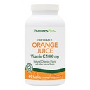 NaturesPlus Jus d'orange - 60 comprimés à croquer - 1000mg Vitamine C - Supplément de soutien immunitaire à haute capacité, antioxydant - végétalien, sans gluten - 60 portions