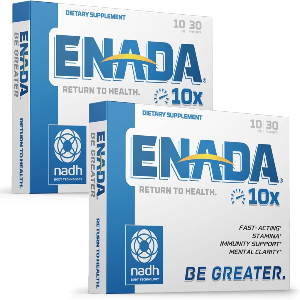 ENADA 10X NADH supplément avec formule d'action rapide pour un mode de vie actif.