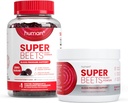 Humann SuperBeets coeur Gommies Zéro sucre et poudre de cerise noire