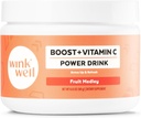 Wink Well Boost Vitamin C Powder Energy Drink for Immune Booster and Antioxidant Contains Vitamin C 100% Pure Ascorbic Acid, Vitamin D3 Cholecalciferol Magnesium, and Zinc 30 Servings