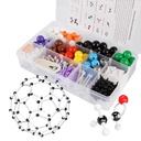 Kit de modèle moléculaire, 444 Pcs Ensemble de chimie moléculaire organique, kit de modèle d'élément atomique pour les leçons de chimie, kit de construction de structures moléculaires, cadeau de science ochem pour les enseignants et les étudiants