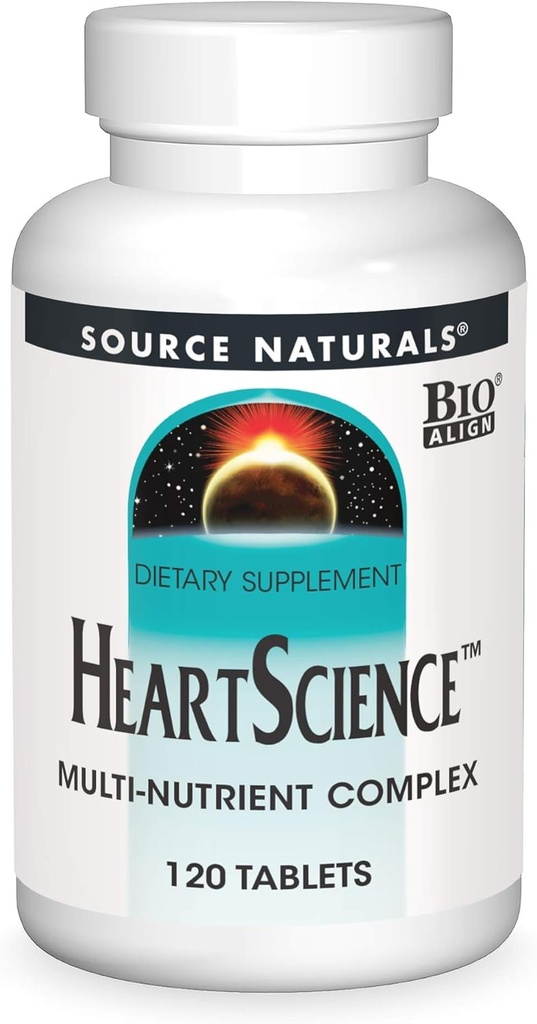 Source Naturals HeartScience Complexe multinutrient - soutient la fonction cardiaque normale et la circulation sanguine - 120 comprimés
