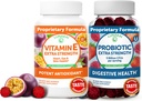 Lunakai Vitamine E and Probiotic Gummies Bundle - 3000 mcg Gummies for Adults Energy Support - avec 5 milliards d'UFC par service pour la santé digestive - Non-OGM, tous naturels