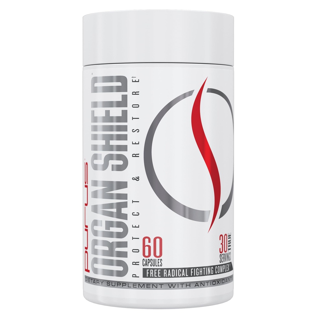 Purus Labs Bouclier d'organes Antioxydant actif (à base de plantes) Antioxydants (à base de plantes) 30 portions, 60 capsules de gélatine