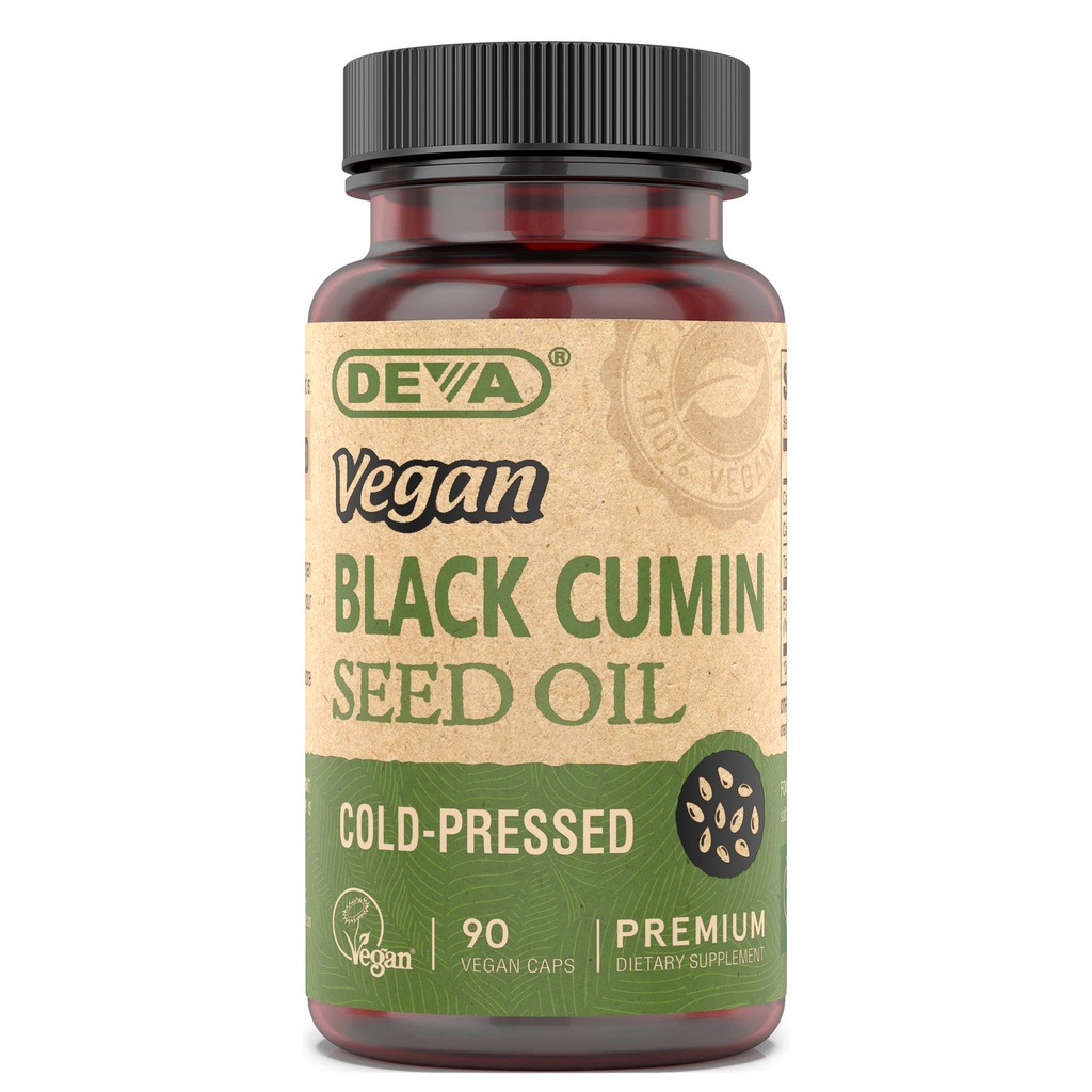 Deva Vegan Nutrition Huile de graines de cumin noire, pressée à froid, non raffinée, 90 capsules (paquet de 3)