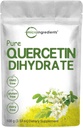 Pure Quercetin Dihydrate Poudre, Quercetin 500mg Par portion, 100 Grams, la plus biodisponible Grade et le remplissage sans, puissant antioxydant soutient l'énergie, système immunitaire, Pas d'OGM et végétalien