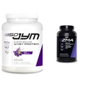 ISO JYM 20 Servings Grape and JYM ZMA Zinc/Magnesium Capsules Supplement with Zinc, Magnesium and Vitamin B6