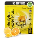 Poudre d'électrolytes Plus (50 portions), 0 Calorie Keto, 0 Sucre, Pas de maltodextrine,1000mg Potassium,120mg Calcium,120mg Magnésium, Poudre d'hydratation (50 portions, Ananas orange)
