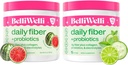 Belli Welli Daily Fiber Supplement Bundle - Cucumber Lime Mint & Watermelon - avec collagène, probiotiques et électrolytes - Rafraîchir les saveurs de bien-être, 32 Total des services