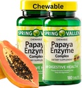 Spring Valley Papaya Enzyme Chewable - 360 comprimés végétaliens, Bromelain nouvelle formule digestive aide