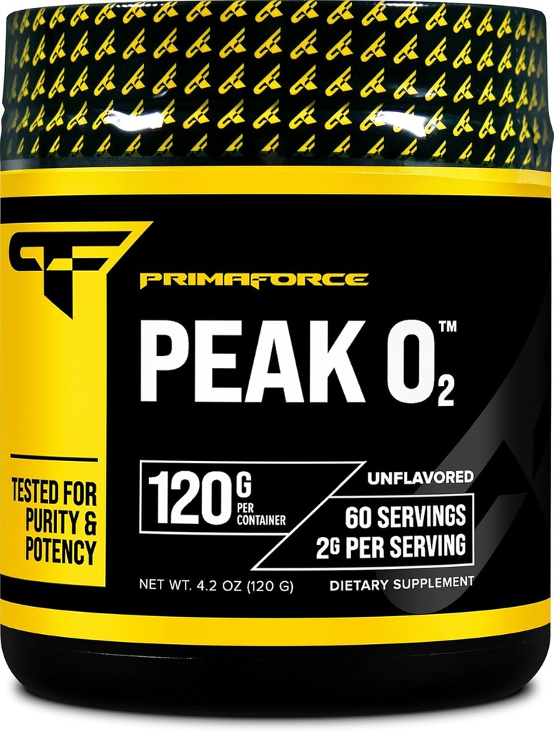 Supplément d'entraînement PrimaForce Peak O2, 120 grammes - Mélange exclusif, non OGM, végétalien et sans gluten