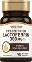 Piping Rock Lactoferrine Suppléments : 300 mg 90 Capsules : Geler Potentin séché Glycoprotéine : Non OGM, sans gluten