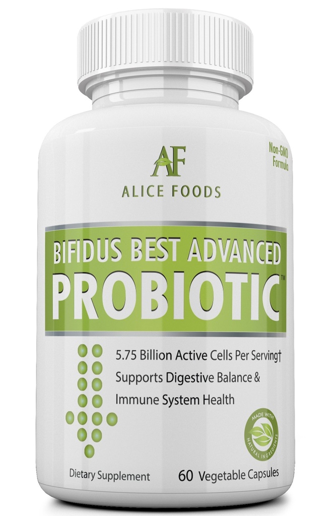 Fast Natural Bloating Relief - Bifidus Meilleur Probiotique avancé 60 jours + Guide Kombucha - Probiotiques Premium pour les hommes et les femmes - pour les problèmes intestinaux, Bloating, Diarrhée, Gaz, Bladder, UTI