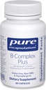 Encapsulations pures B-Complex Plus - Supplément de vitamines B pour soutenir la santé neurologique, la santé cardiovasculaire, les niveaux d'énergie et le système nerveux* - avec vitamine B12 et plus - 60 capsules