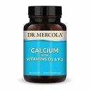 Dr Mercola Calcium avec des vitamines D3 et K2 - Soutient la santé des os et du coeur* - Calcium avec des vitamines D3 et K2 - Eggshell-Derved - Non-OGM, sans gluten et sans soja - 30 capsules (30 portions)