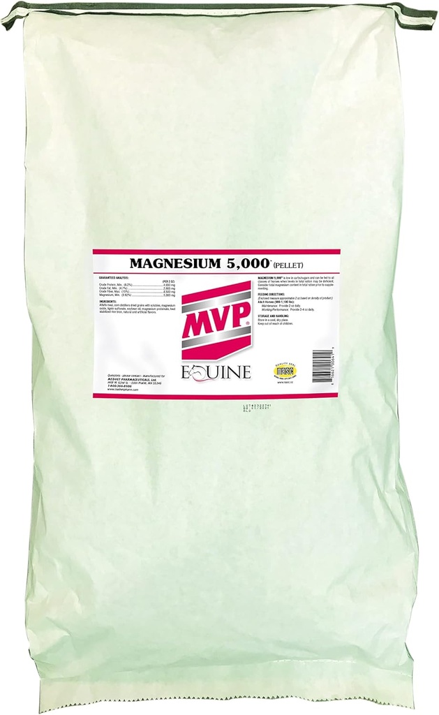MVP Magnésium 5 000 (50lb sac) Calme/Métabolisme/Fonction musculaire Soutien pour chevaux