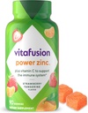 Vitafusion Power Zinc Gummy Vitamines, Fraise Tangerine Aromatisée Immune Support (1), 90 Compte