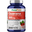 Extrait de NusaPure Guarana 20:1 Extrait, 300 mg équivalent à 6 000 mg par Veggie Caps 200 Compte (non-OGM, végétalien)