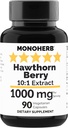 MONOHERB Hawthorn Berry Extract 1000 mg - 90 capsules végétariennes