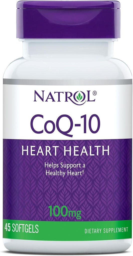 Natrol, CoQ-10 Softgels, Supplément diététique santé cardiaque, 100 mg, 45 Compte