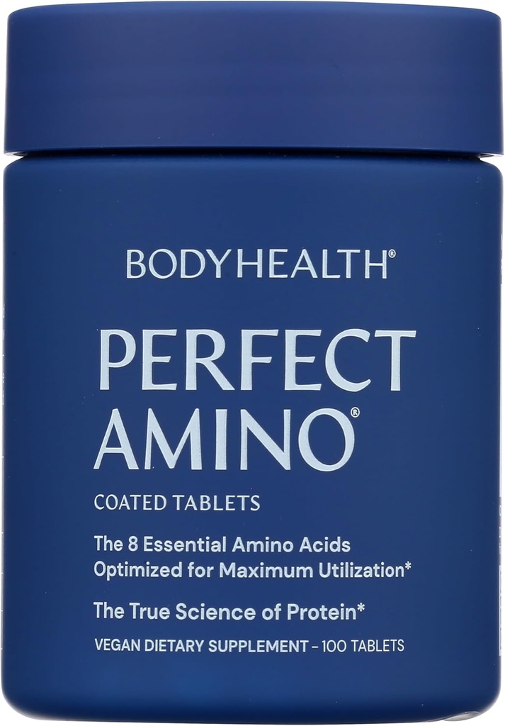 PerfectAmino (100 ct) Comprimés faciles à avaler, Supplément d'acides aminés essentiels avec BCAAs, Protéine végétalienne pour pré/post entraînement et récupération musculaire avec Lysine, Tryptophane, Leucine, méthionine