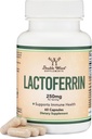 Lactoferrine 250mg par portion (60 capsules) Bioferrine brevetée Lactoferrine - Supplément de fer supérieur pour les carences en fer et le soutien immunitaire par les suppléments en bois double