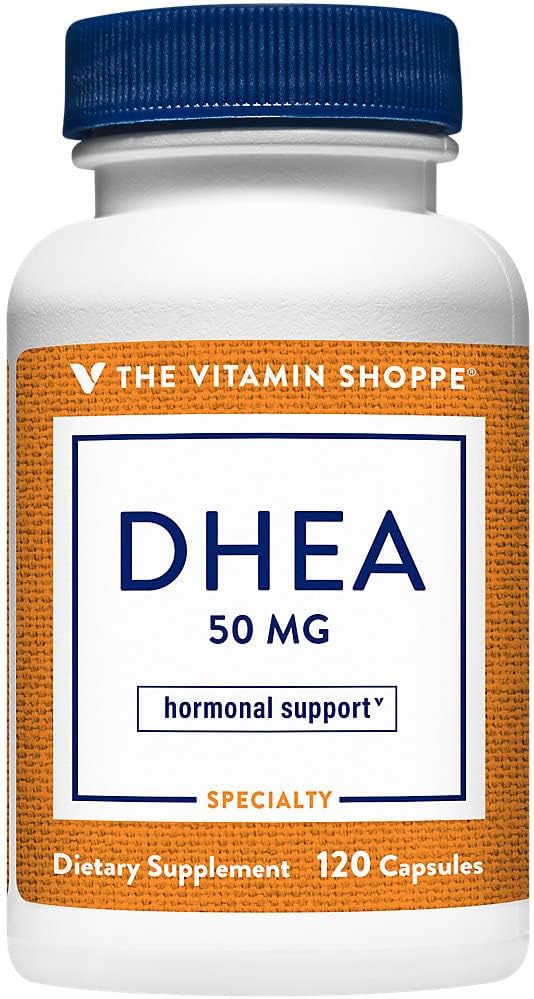 La Vitamine Shoppe DHEA 50MG, Aide au vieillissement hormonal et en santé pour les hommes et les femmes, une fois par jour (120 capsules)