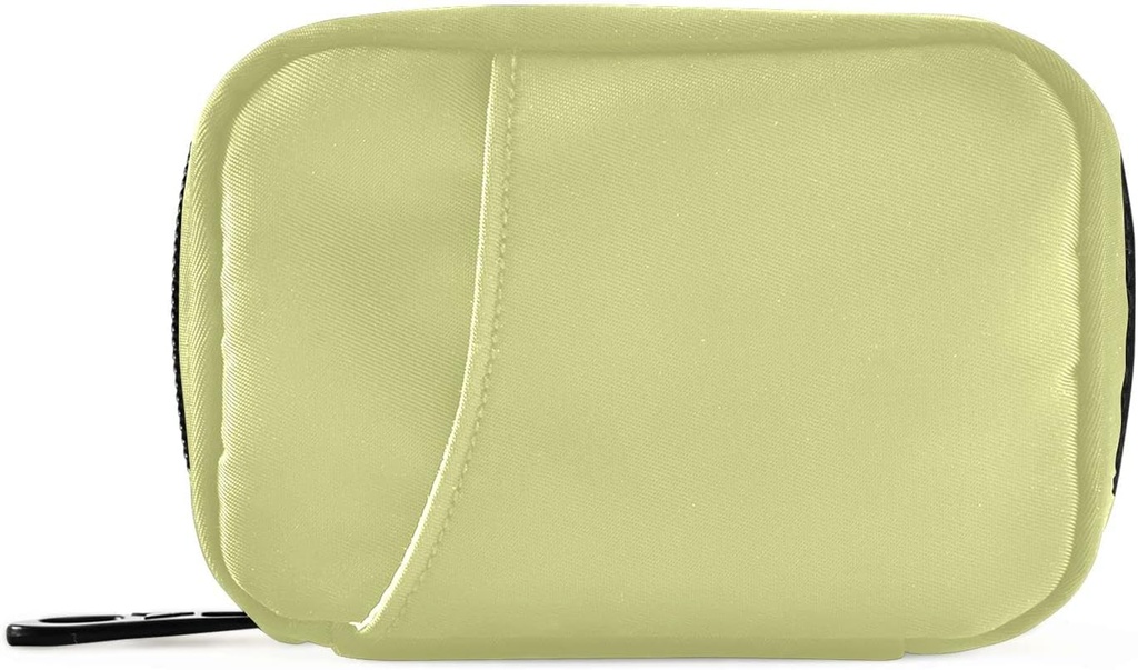 Boîte à pilules Naanle 7 jours sac d'organisateur de voyage avec zipper Portable Taille compacte pour support de supplément de vitamine, couleur solide jaune Chartreuse, 4,6 x 3,14 x 1,88 pouce, 0,12 kilogrammes, 1,0 Compte