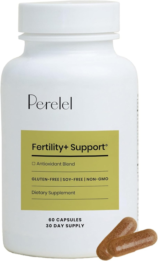 Soutien à la fertilité du perelel, multivitamine antioxydante avec COQ10, N-acétyl-L Cysteine (NAC) et Açaí Berry, supplément pour femmes, soja, produits laitiers et sans gluten, non OGM, 60 capsules