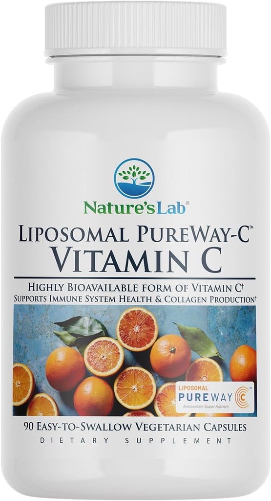 Nature's Lab Liposomal PureWay-C® Vitamine C - Soutient la santé immunitaire et la production de collagène* - 90 capsules