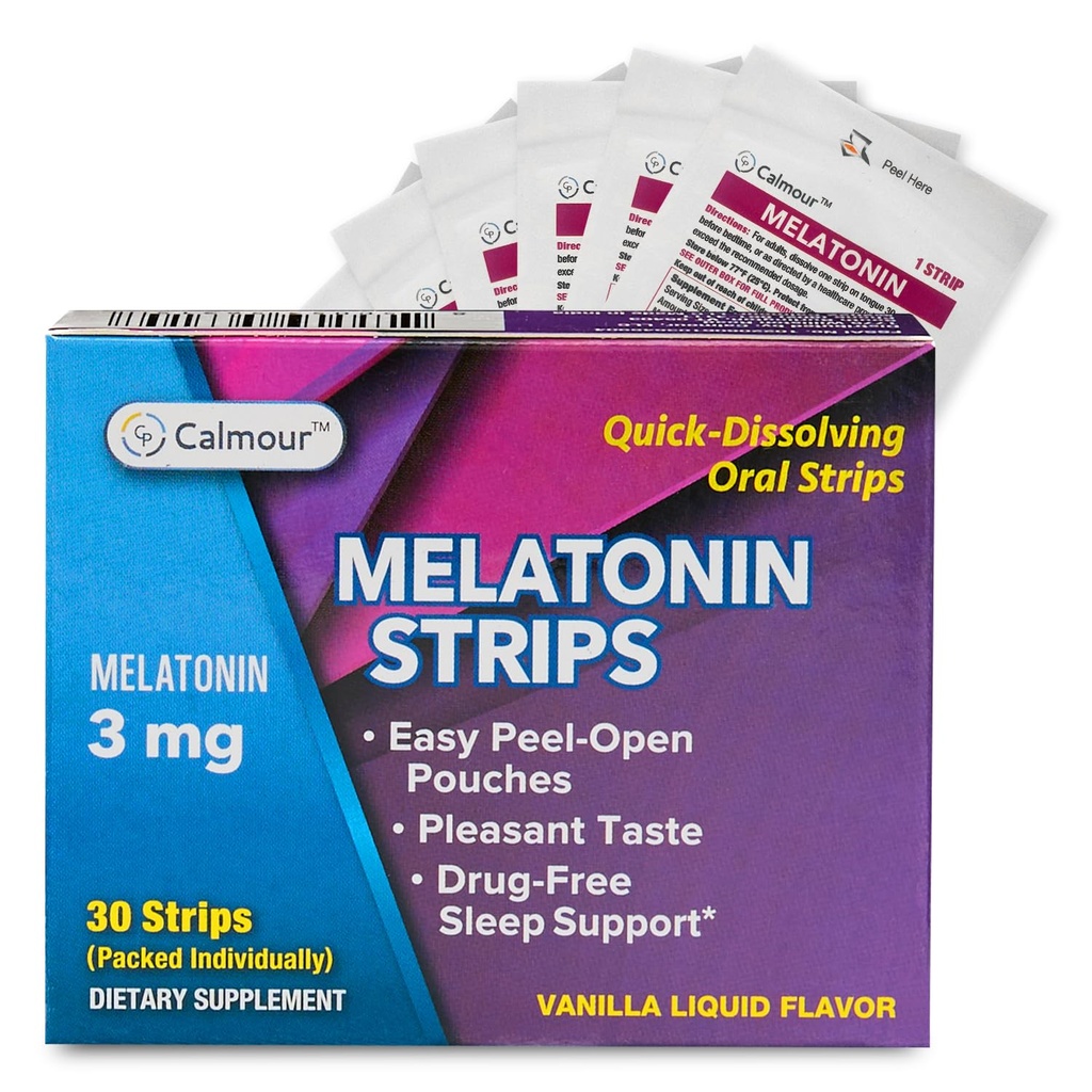 30 Oral Sleep Strips | Quick-Dissolving 3mg Melatonin Strip | Works Faster Than Gummies | Relaxation Napping Supplements | The Ultimate Sleeping Aid for Better Rest and Eye Health