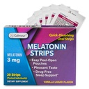 30 Bandes de Sommeil Orale à Dissolution Rapide 3mg Bande de Melatonine à Fonctionne plus vite que les Gommies à Relaxation Suppléments de Napping