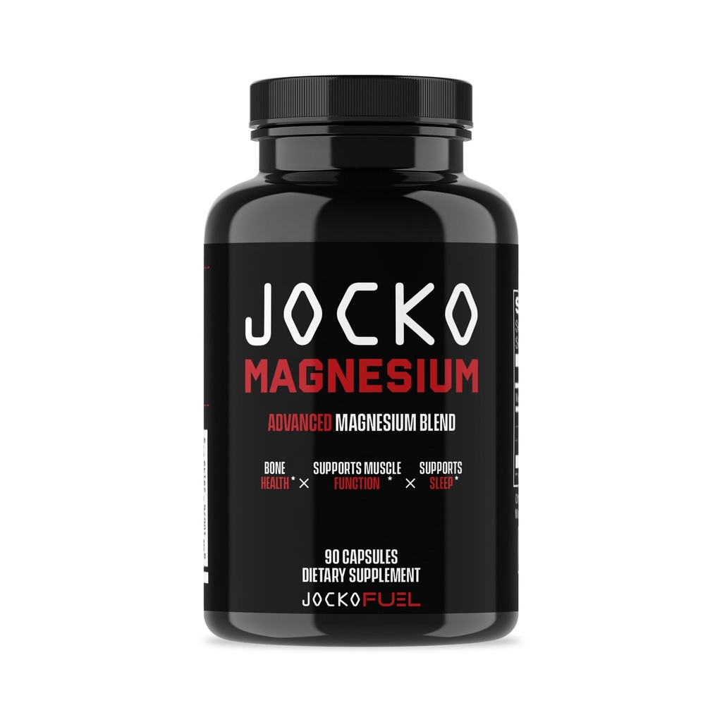 Supplément complexe de magnésium de carburant Jocko - Glycinat de magnésium, citrate et capsules de taurat Supplément alimentaire pour la récupération et la relaxation musculaires, coeur, nerf, os et sommeil 30 jours