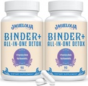 All-In-One Detox Binder Supplément 1500 MG - Haute Biodisponibilité, Liver Gut Detox Cleanse avec Charcoal activé, Zeolite & Clay Bentonite pour les toxines, foie, digestif, 180 Capsules Vegan