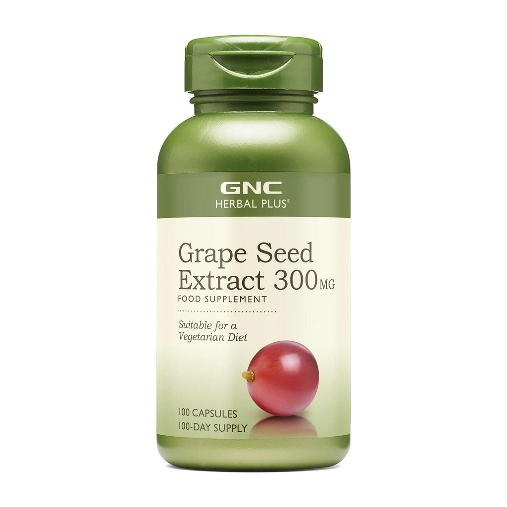 GNC Herbal Plus Extrait de graines de raisin 300mg Supplément, végétarien, 100 portions