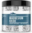 Éléments terriens Oxyde de magnésium, 200 Capsules, Pure & Non dilué, Pas d'additifs