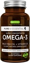 Igennus Advanced rTG Omega-3 IFOS Certified Wild Fish Oil & Vitamine D3, 1 jour, acides gras EPA & DHA, forme de triglycéride à action rapide, ultra pure et non OGM, 60 softgels