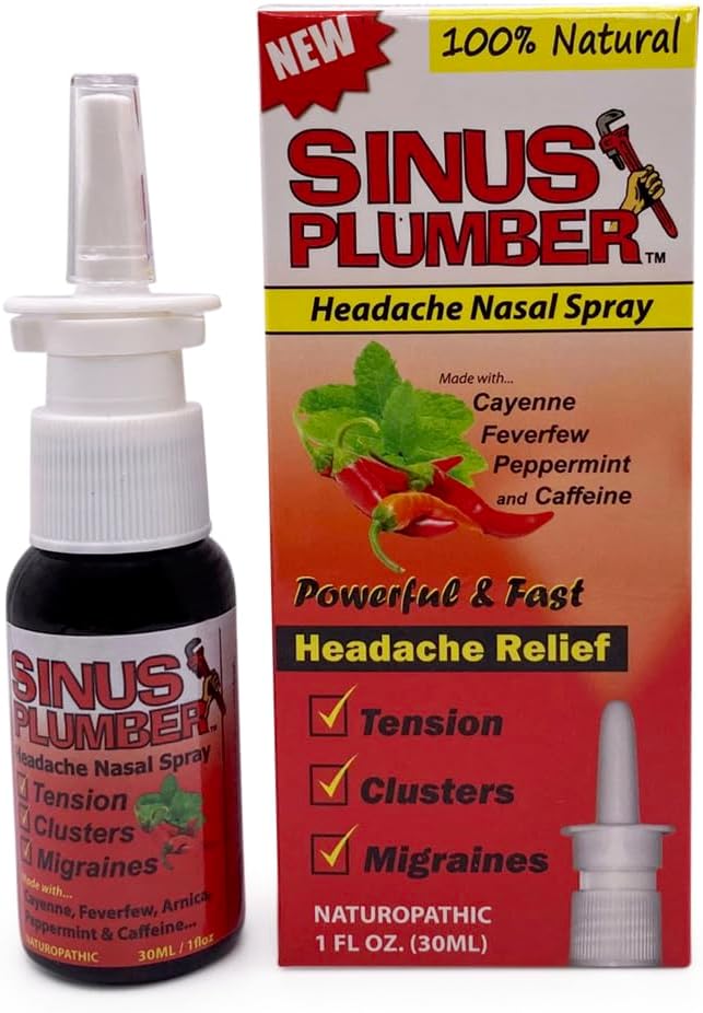 Sinus Plumber Migraine Mal de tête Vaporisateur nasal avec Capsaicin et Feverfew