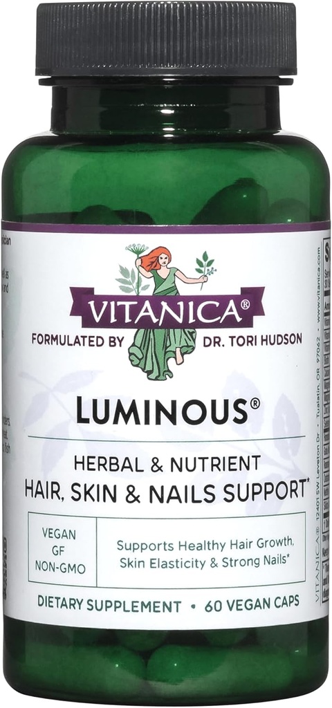 Vitanica, Lumineux, Cheveux, Skin and Nail Support, Vegan, 60 Capsules