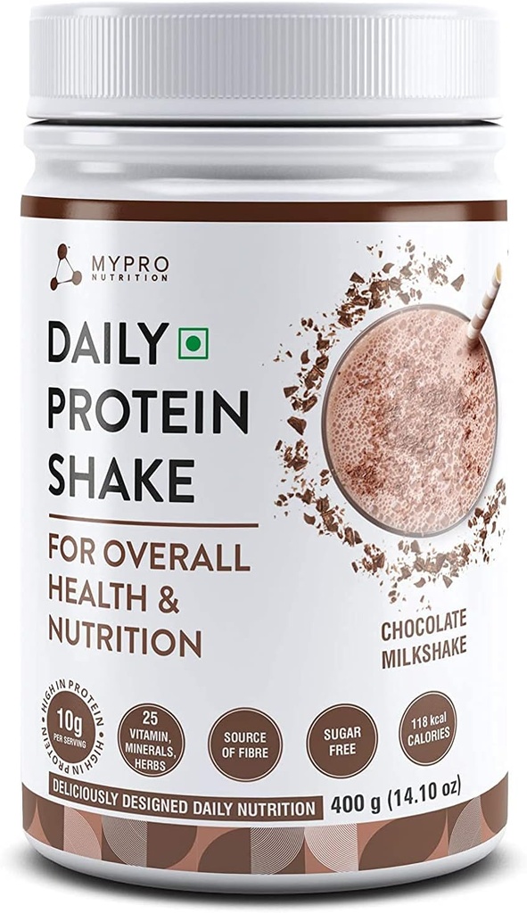 Daily Protein Shake 118 kcal Calories, 25 Vitamine -Serveur -40- pour les hommes et les femmes Chocolat lait Shake Saveur pour 400Gm