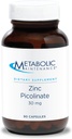 Maintenance métabolique Picolinate de zinc 30 mg - Supplément de zinc pour les hommes et les femmes avec vitamine C, Complexe de soutien minéral pur pour la santé immunitaire, 30 mg par gélule - 90 capsules