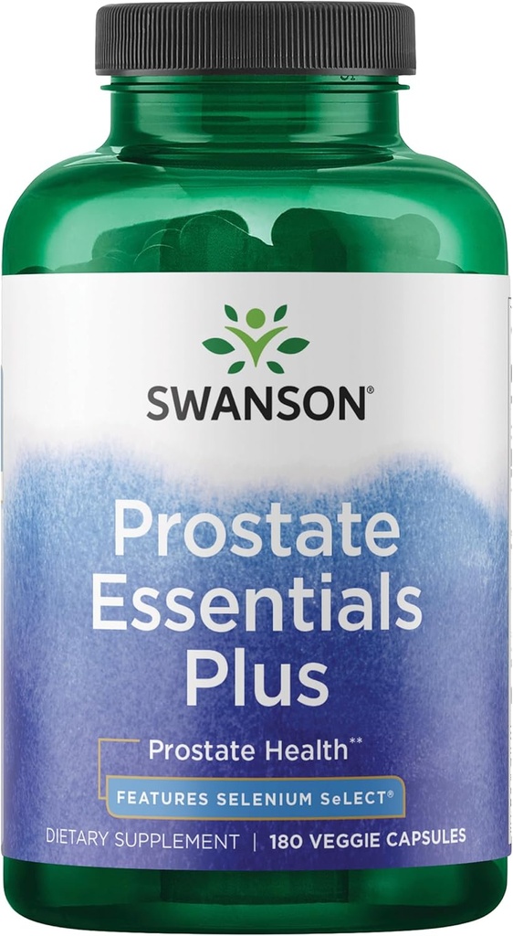 Swanson Prostate Plus - Supplément naturel pour les hommes favorisant un flux urinaire sain « & » Fréquence - Soutien à la santé globale de la prostate - (180 gélules de Veggie)