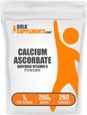 BulkSupplements.com Poudre d'ascorbate de calcium - supplément de vitamine C buvée, poudre de calcium - sans végane et sans gluten, 1g par portion, 250g (8,8 oz) (paquet de 1)