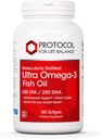 Protocole Ultra Omega-3-500mg EPA & 250mg DHA - Huile de poisson pour la santé du cerveau, du coeur et du système nerveux* - Supplément Omega DHA de l'EPA - Non-OGM et Halal - 180 Softgels