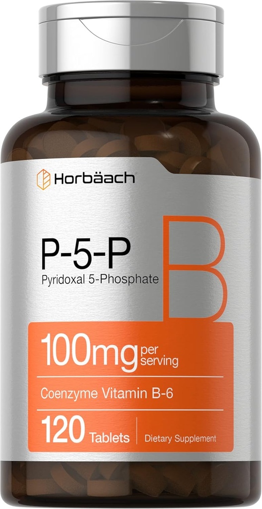 Horbäach P5P Vitamine activée B6 100mg. 120 comprimés Supplément végétarien, non-OGM, sans gluten.