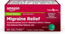 Soins de base Geltabs de soulagement de la migraine pour atténuer les symptômes de la migraine, l'acétaminophène, l'aspirine (AINS) et la caféine, 80 Nombre